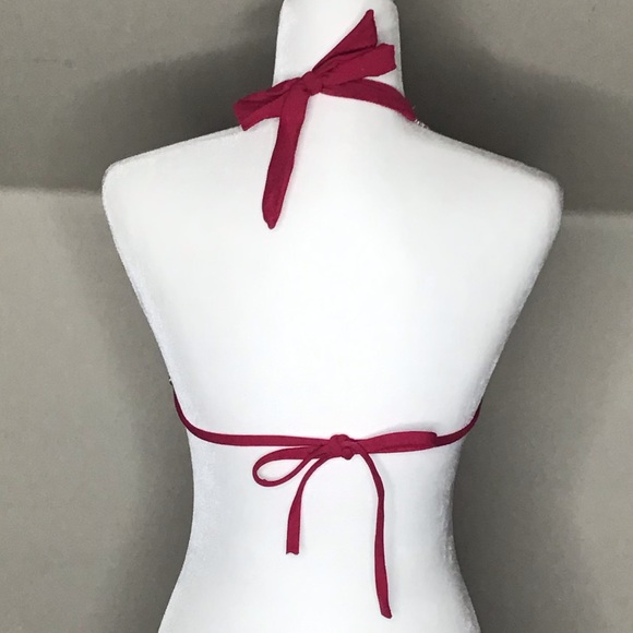 Athleta Bikini Top Triangle Burgandy Multi Floral - Picture 4 of 7